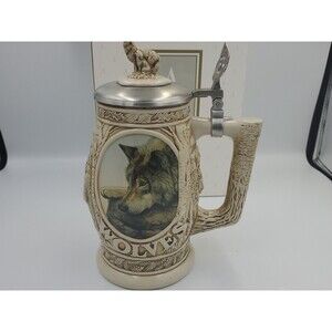 Avon 1997 Tribute to The North American Wolf Beer Stein NEW W/ BOX CERAMARTE